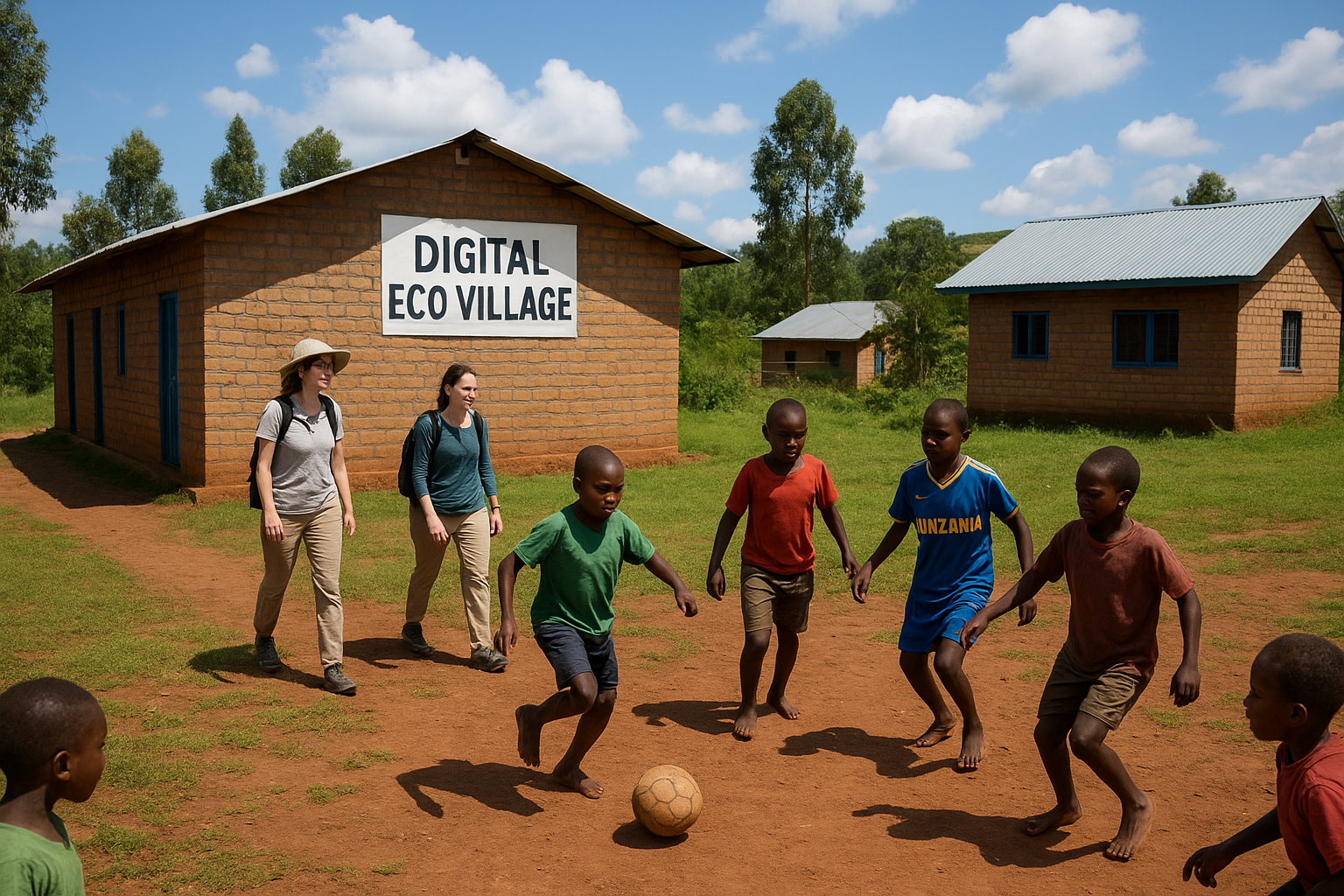 Rwandan countryside with sustainable development